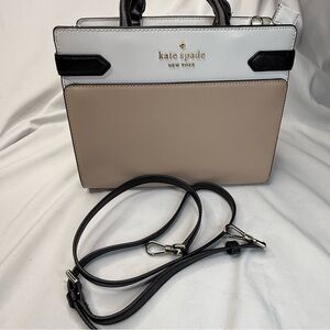 Kate Spade Staci Cameron Two-Tone Satchel in Cream and Black